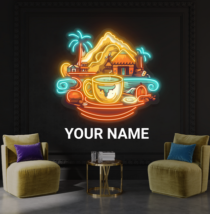 Mountain Retreat Coffee Artwork Led Neon Sign