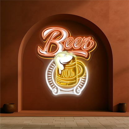 Frosty Beer Artwork Led Neon Sign