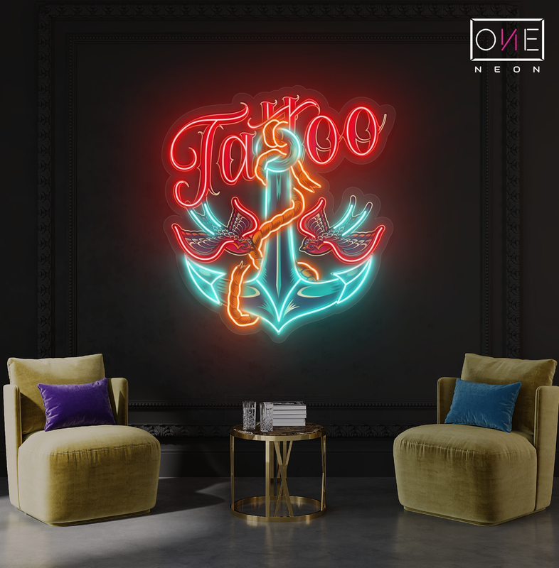 Anchors Tattoo Artwork Led Neon Sign