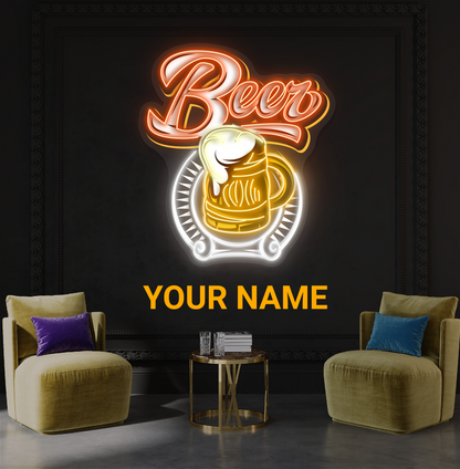 Frosty Beer Artwork Led Neon Sign