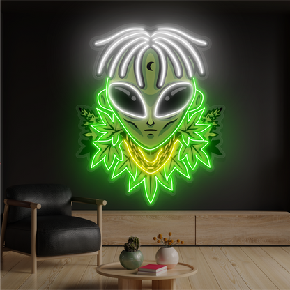 Alien Leaf King Artwork Led Neon Sign