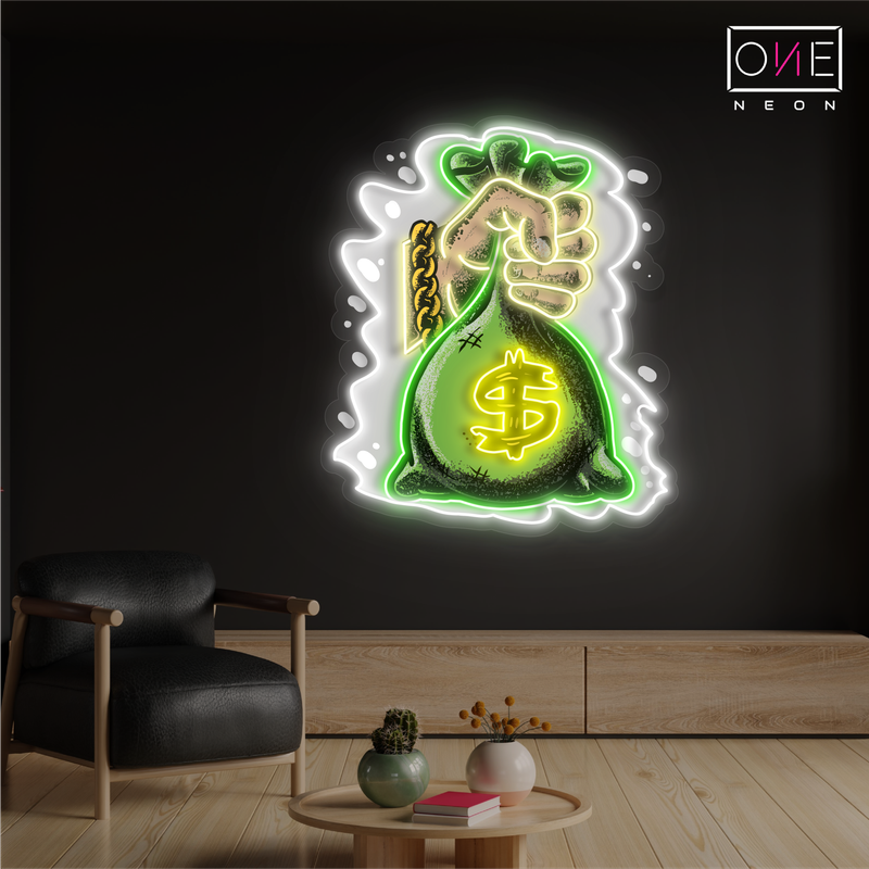 Panneau néon à LED Money Grab Artwork