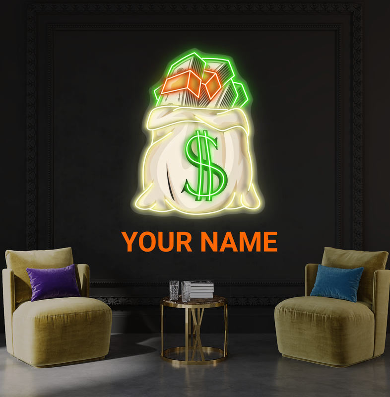 Money Bag Artwork Led Neon Sign