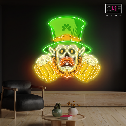 Haunted St. Paddy's Brew Artwork Led Neon Sign