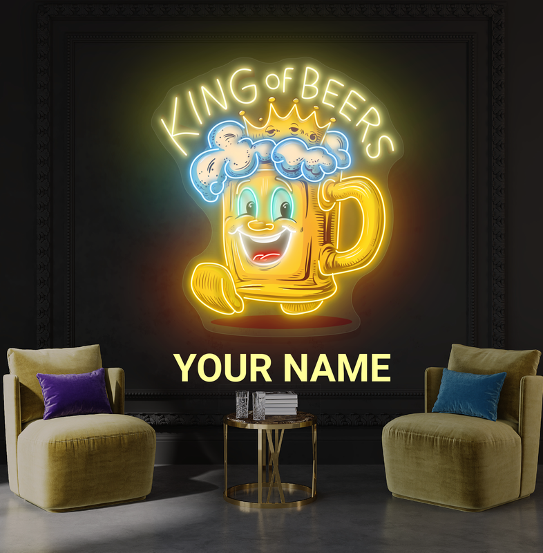 King Of Beers Artwork Led Neon Sign