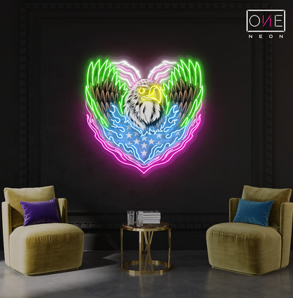 Eagle Heart Artwork Led Neon Sign