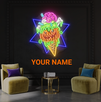 Spooky Cone Artwork Led Neon Sign