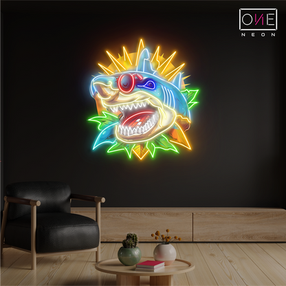 Cyber Shark Artwork Led Neon Sign