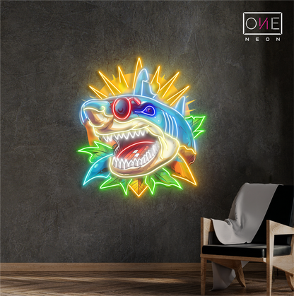 Cyber Shark Artwork Led Neon Sign