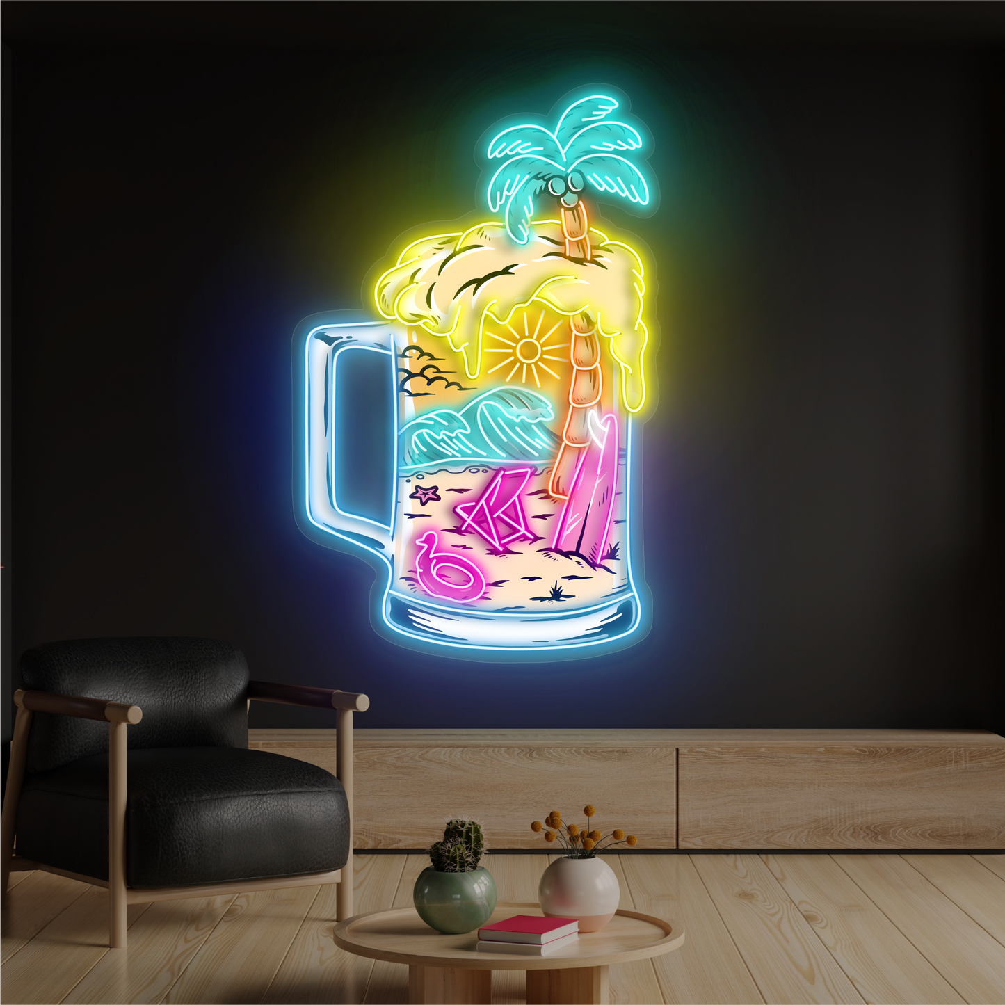 Tropical Beer Artwork Led Neon Sign