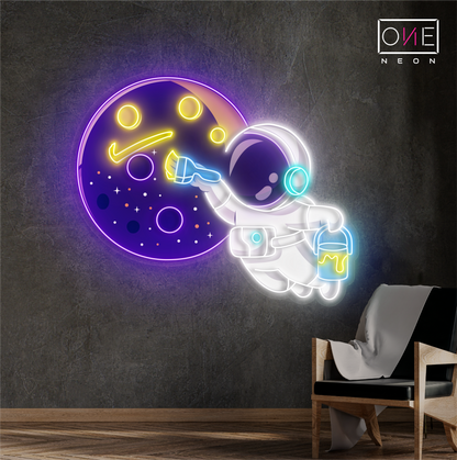 Astronaut Painter Artwork Led Neon Sign