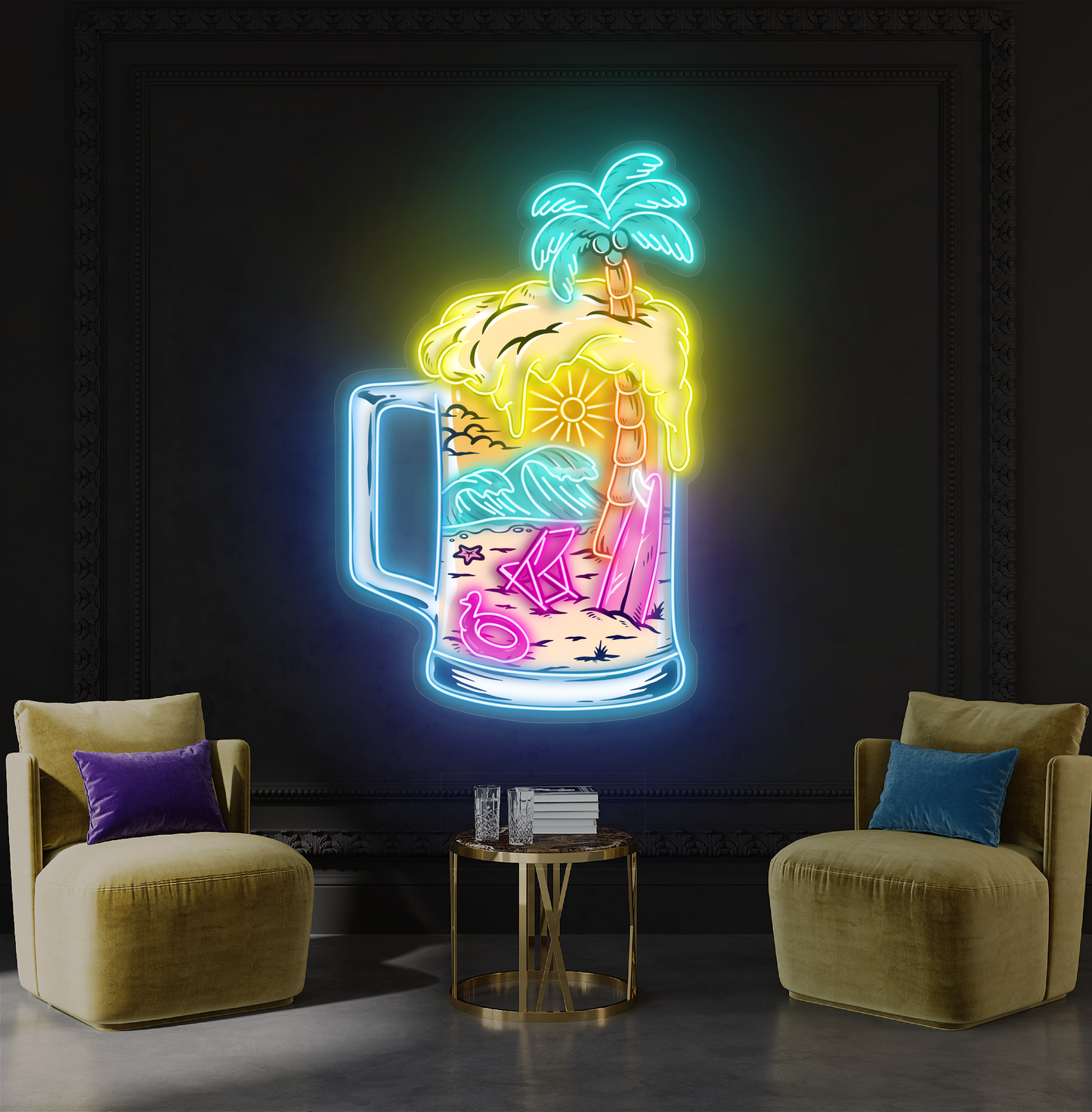 Tropical Beer Artwork Led Neon Sign