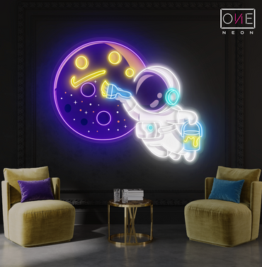 Astronaut Painter Artwork Led Neon Sign