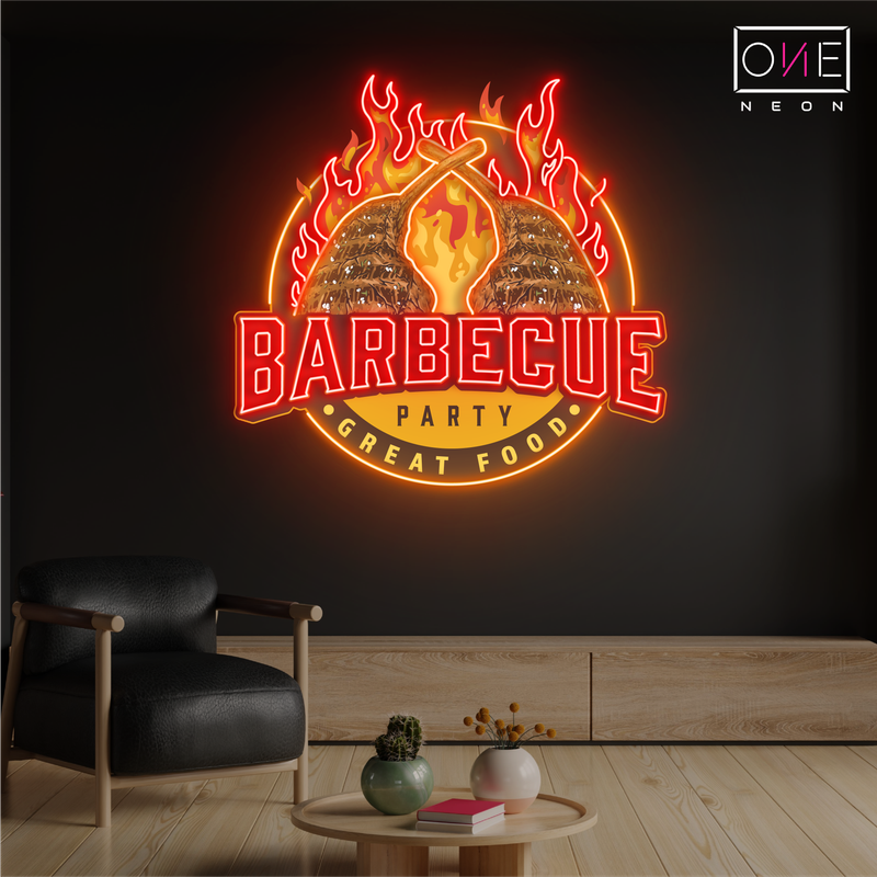 Barbecue Great Food Artwork Led Neon Sign