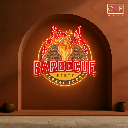 Barbecue Great Food Artwork Led Neon Sign