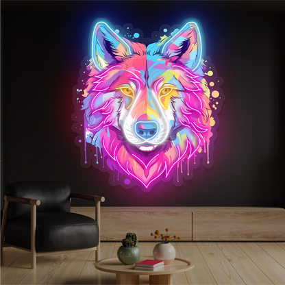 Vivid Wolf Artwork Led Neon Sign