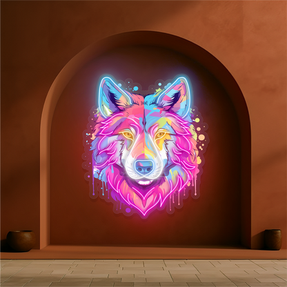 Vivid Wolf Artwork Led Neon Sign