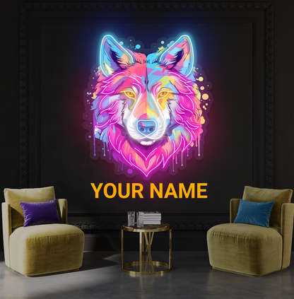 Vivid Wolf Artwork Led Neon Sign