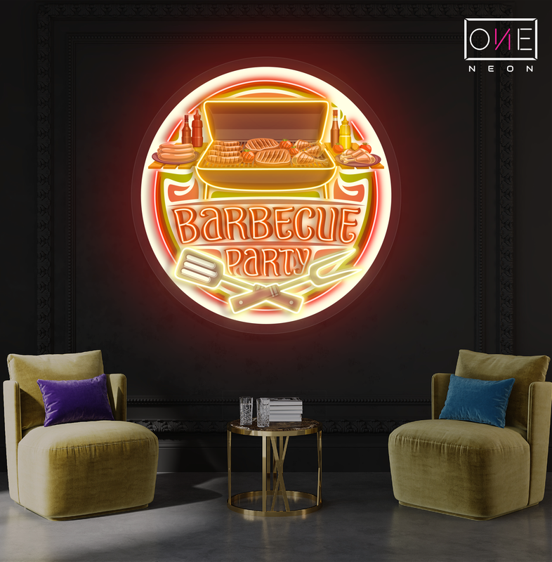 Barbecue Party Artwork Led Neon Sign