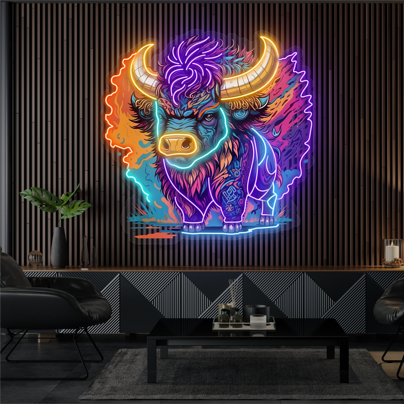 Mystic Bison Artwork Led Neon Sign