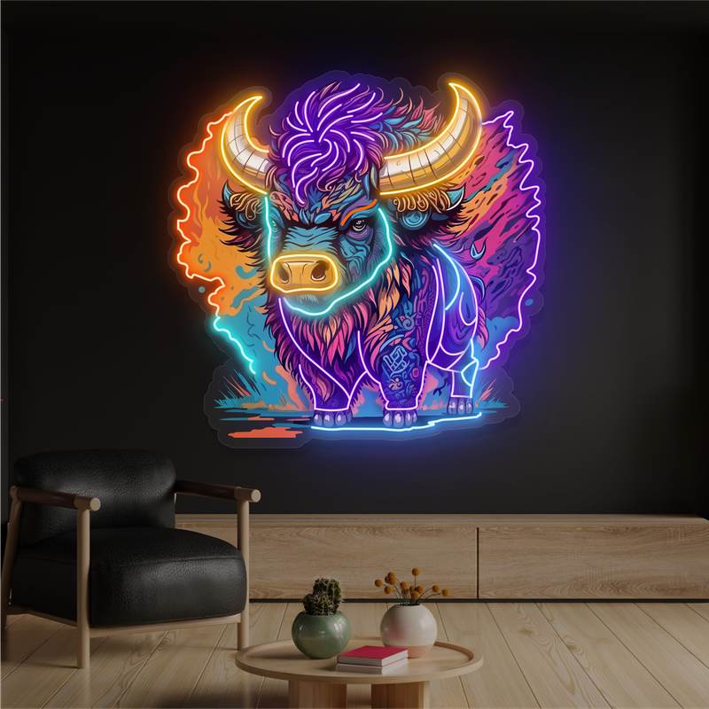 Mystic Bison Artwork Led Neon Sign