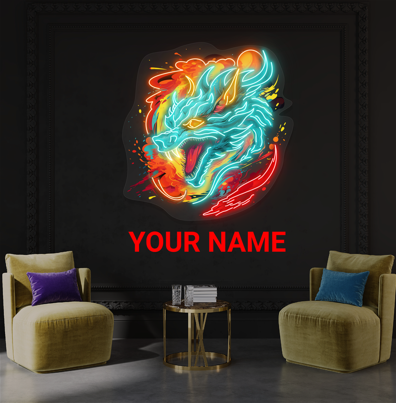 Blazing Dragon Fury Artwork Led Neon Sign