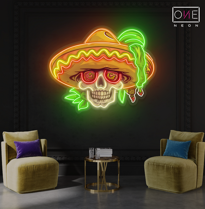 Fiesta Skull Vibes Artwork Led Neon Sign