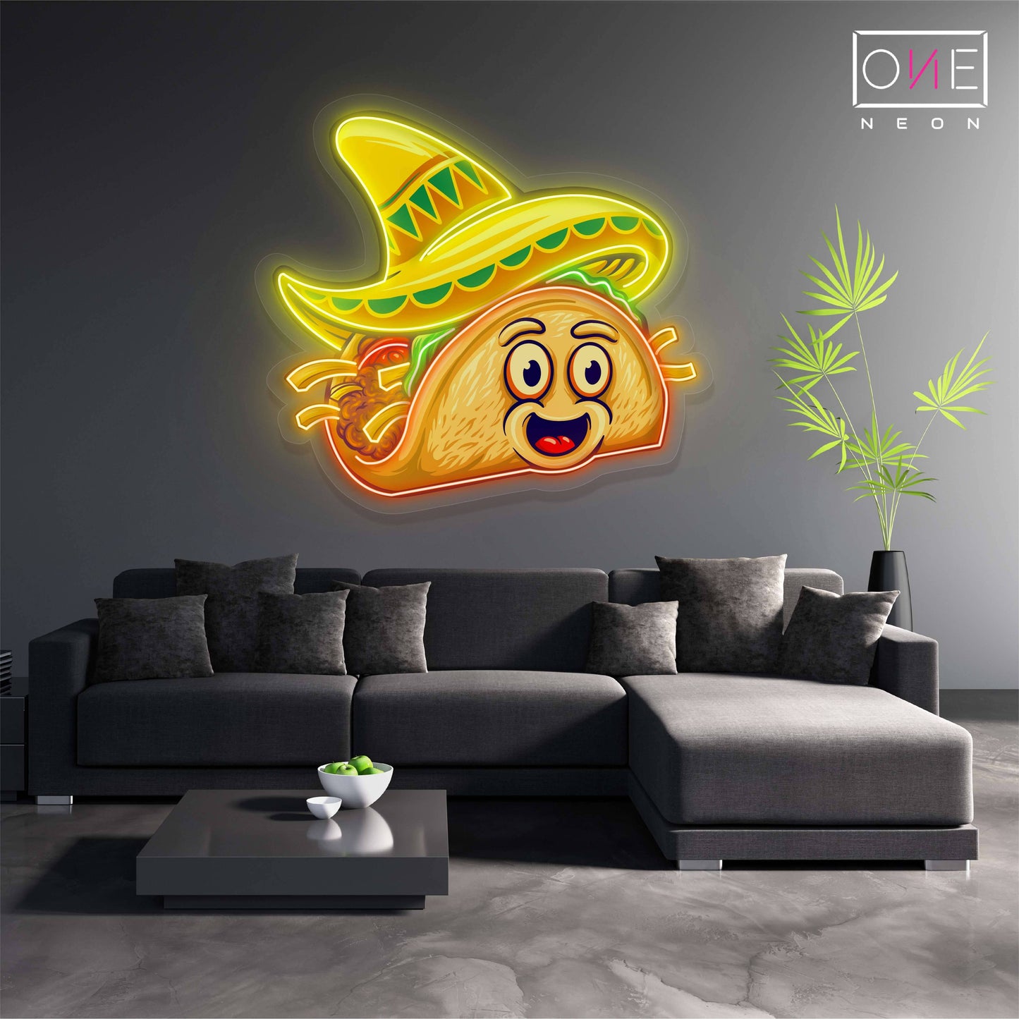 Cute Delicious Tacos Artwork Led Neon Sign