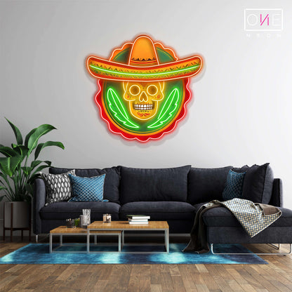 Calavera Skull Artwork Led Neon Sign