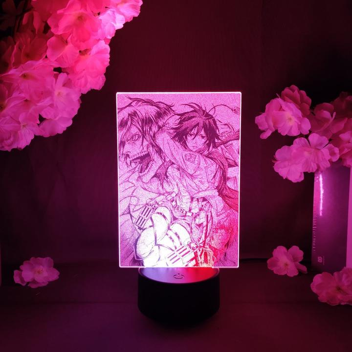 Eren & Mikasa & Armin HD Anime - LED Lamp (Attack on Titan)