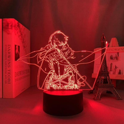 Levi Fighting Anime - LED Lamp (Attack on Titan)