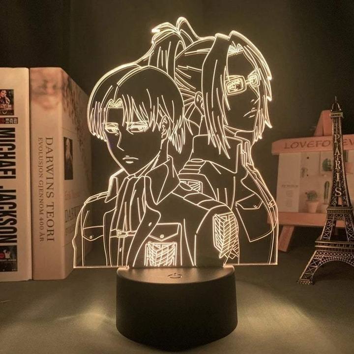 Levi + Hange Anime - LED Lamp (Attack on Titan)