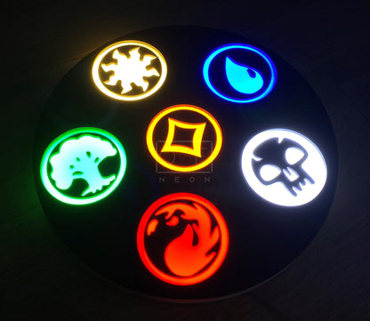 Magic The Gathering Mana symbols | Edge Lit Acrylic Signs